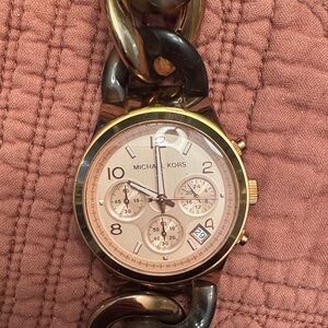 Michael Kors Gold and Brown Chain Watch